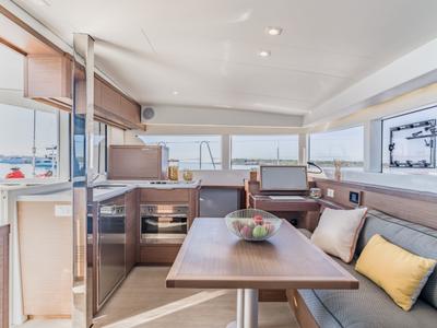 Galley of Esmee, a Lagoon 40 catamaran at Athens, Greece