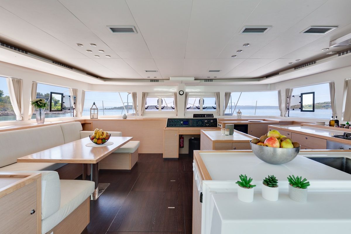Salon of Cool Change, a Lagoon 560 catamaran at Grad Pula, Croatia