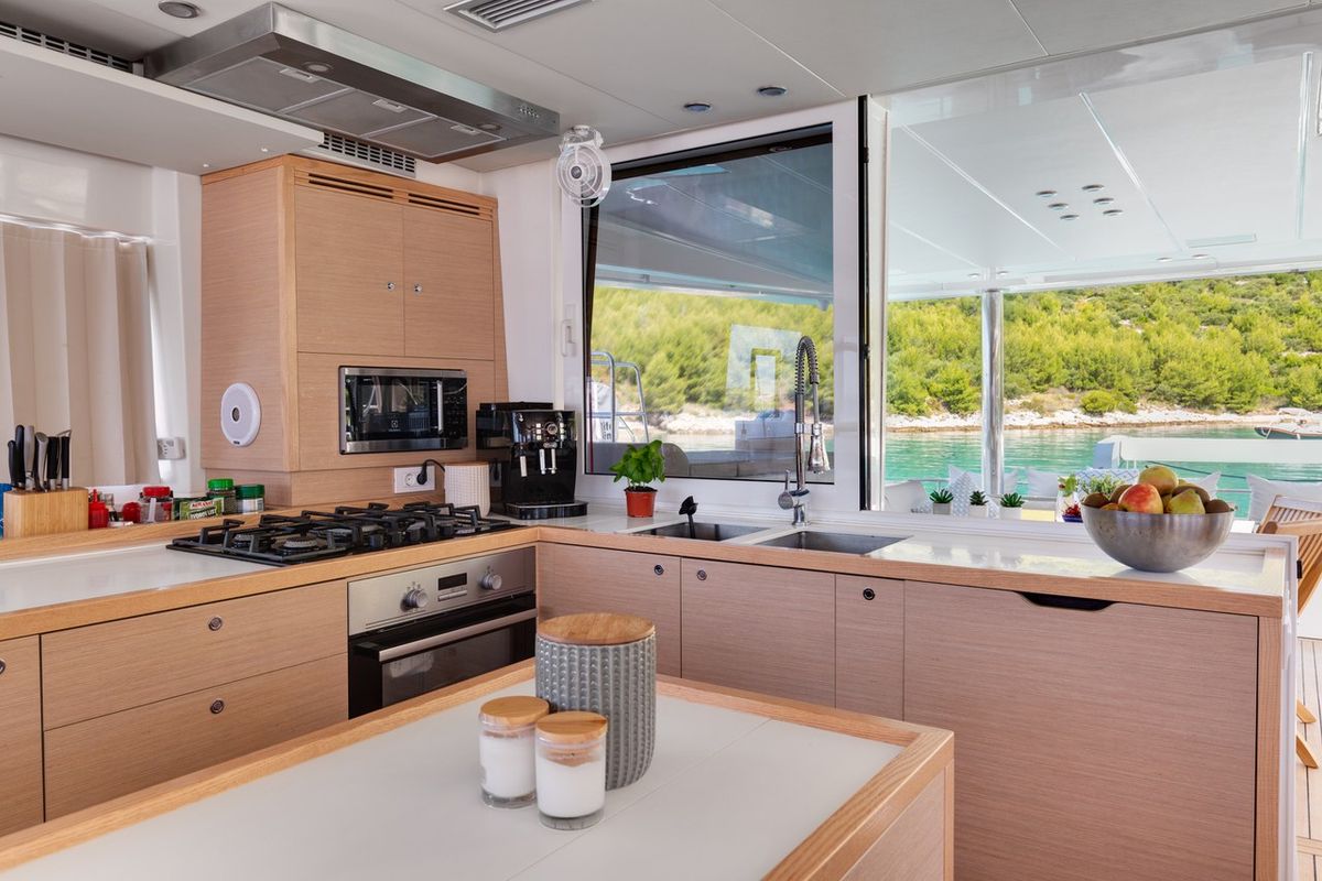 Galley of Cool Change, a Lagoon 560 catamaran at Grad Pula, Croatia