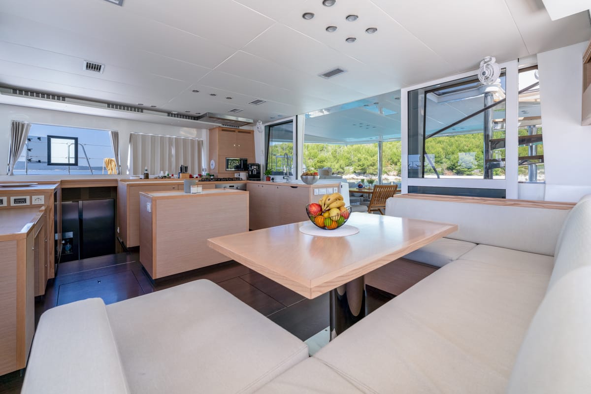 Salon of Cool Change, a Lagoon 560 catamaran at Grad Pula, Croatia