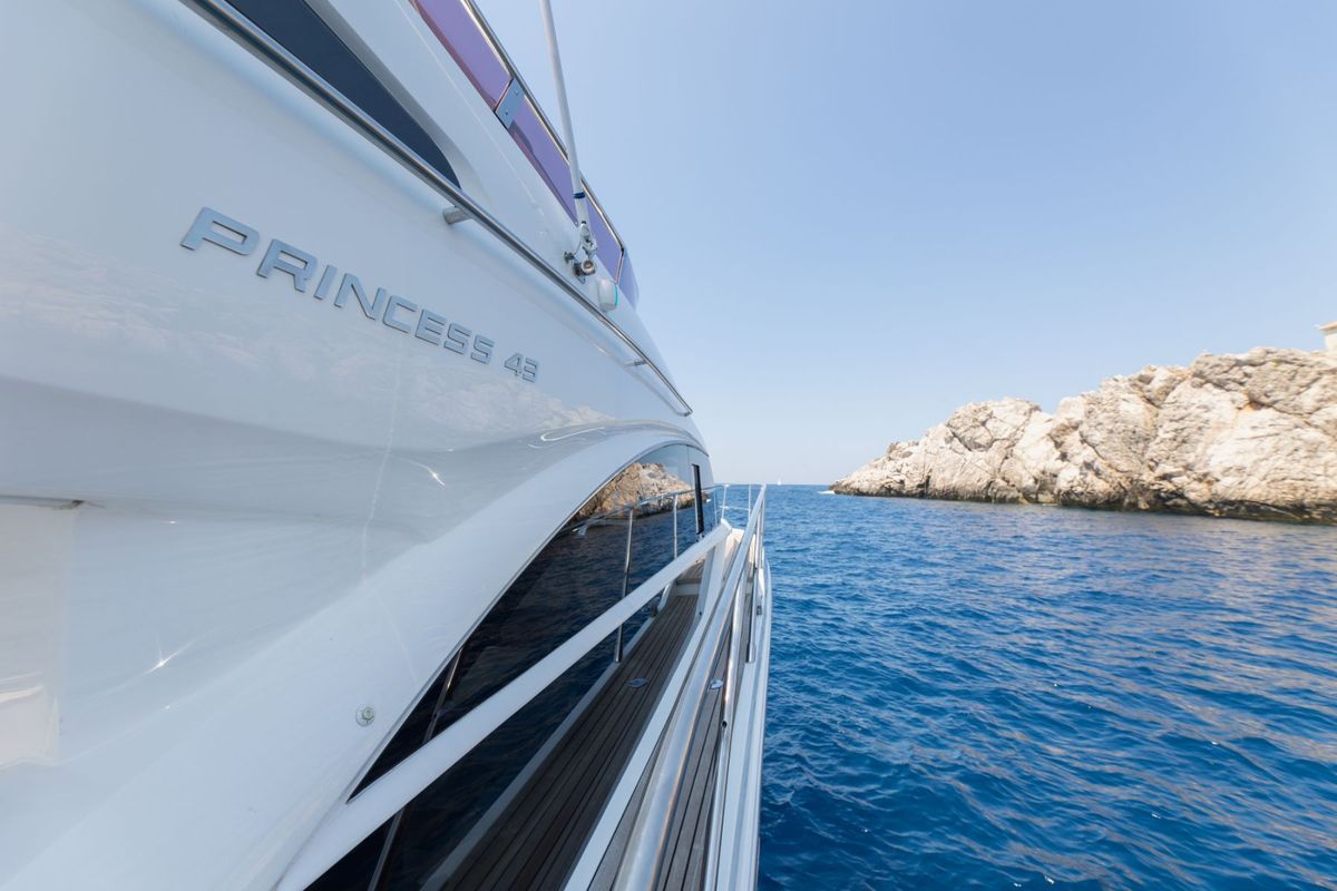 Exterior view of Contessa, a Princess Yachts Princess F43 motorboat at Dubrovnik, Croatia