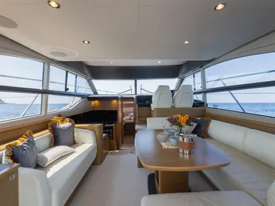 Salon of Contessa, a Princess Yachts Princess F43 motorboat at Dubrovnik, Croatia