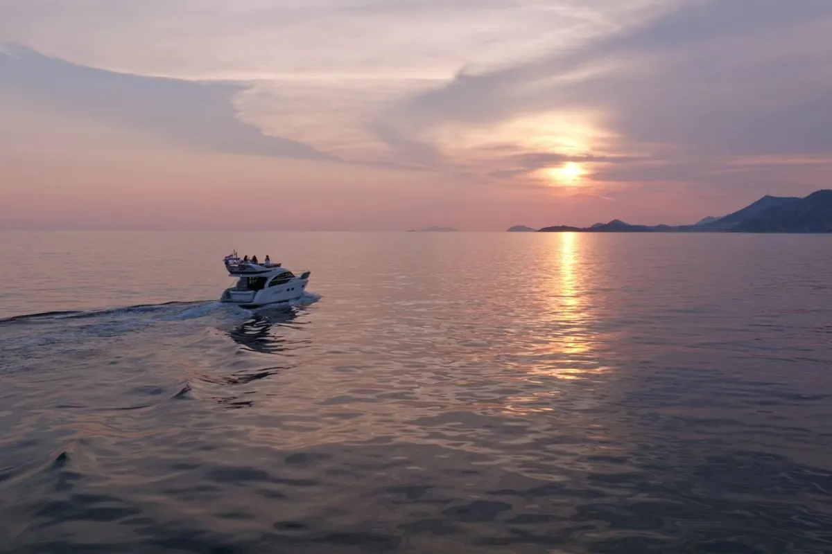 Exterior view of Contessa, a Princess Yachts Princess F43 motorboat at Dubrovnik, Croatia