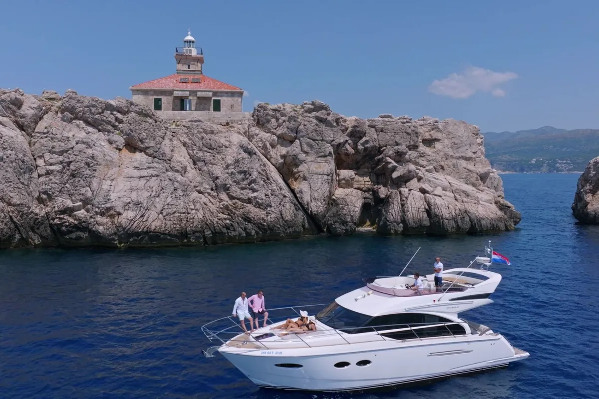Exterior view of Contessa, a Princess Yachts Princess F43 motorboat at Dubrovnik, Croatia