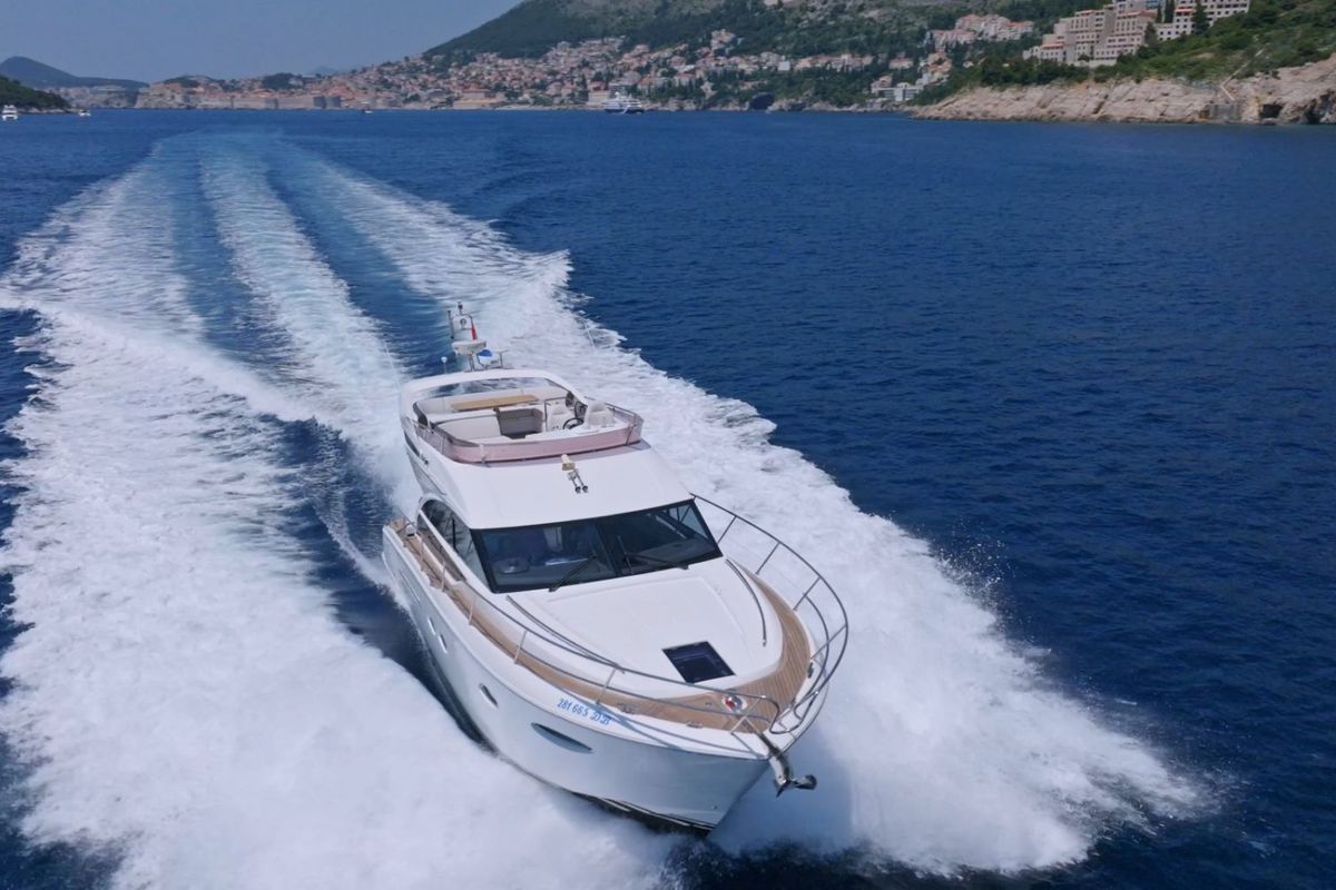 Exterior view of Contessa, a Princess Yachts Princess F43 motorboat at Dubrovnik, Croatia