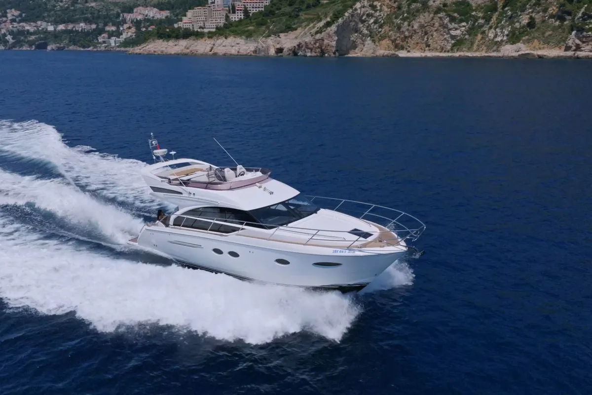 Exterior view of Contessa, a Princess Yachts Princess F43 motorboat at Dubrovnik, Croatia