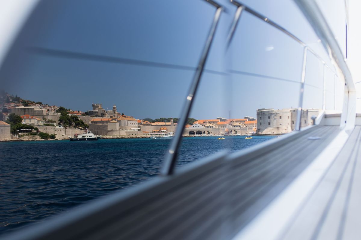Exterior view of Contessa, a Princess Yachts Princess F43 motorboat at Dubrovnik, Croatia