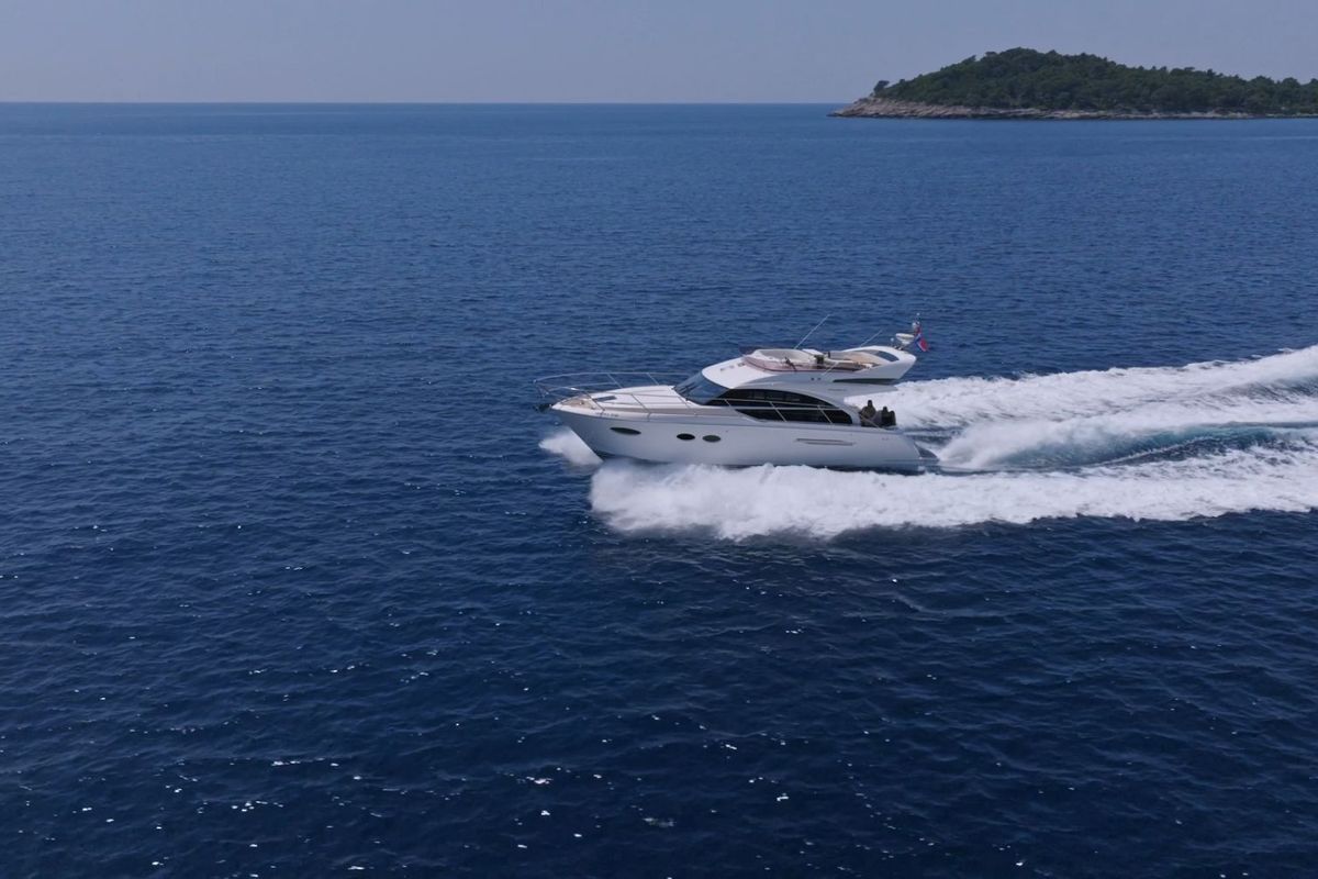 Exterior view of Contessa, a Princess Yachts Princess F43 motorboat at Dubrovnik, Croatia