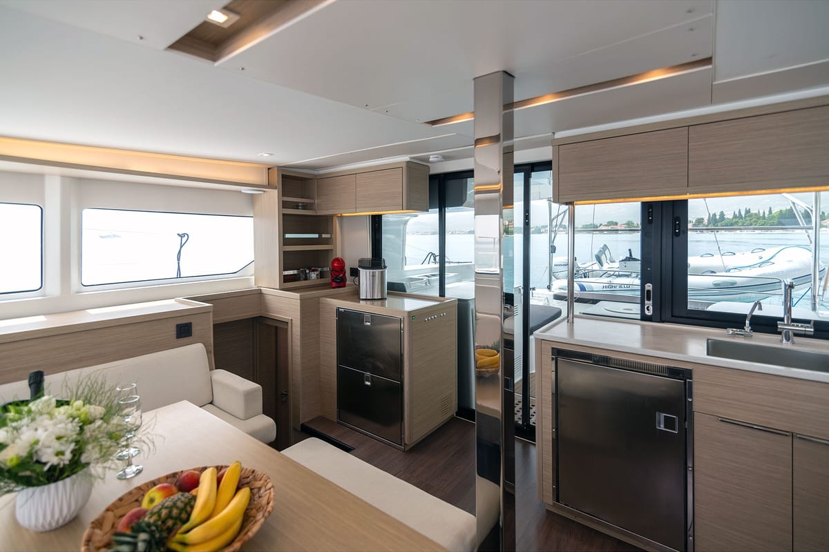 Galley of Summer Magic, a Lagoon 46 catamaran at Grad Kaštela, Croatia