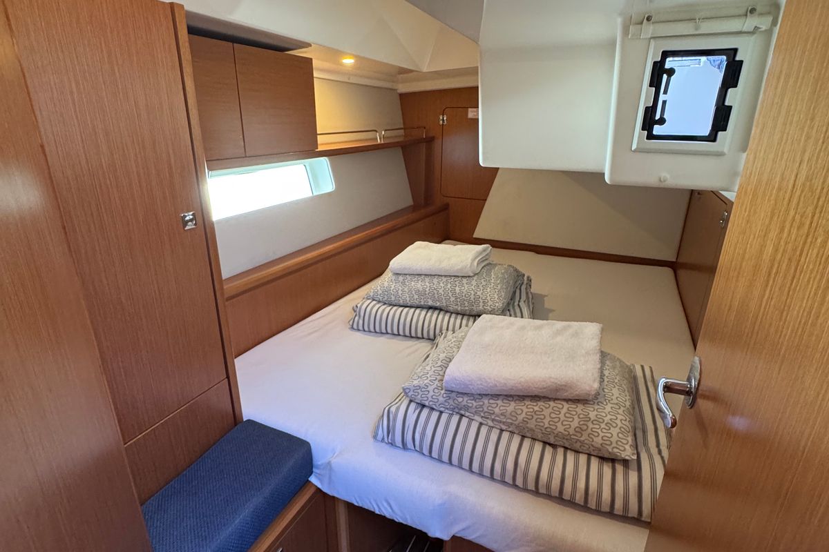 Cabin on Nora, a Bavaria C45 sailboat at Općina Rogoznica, Croatia