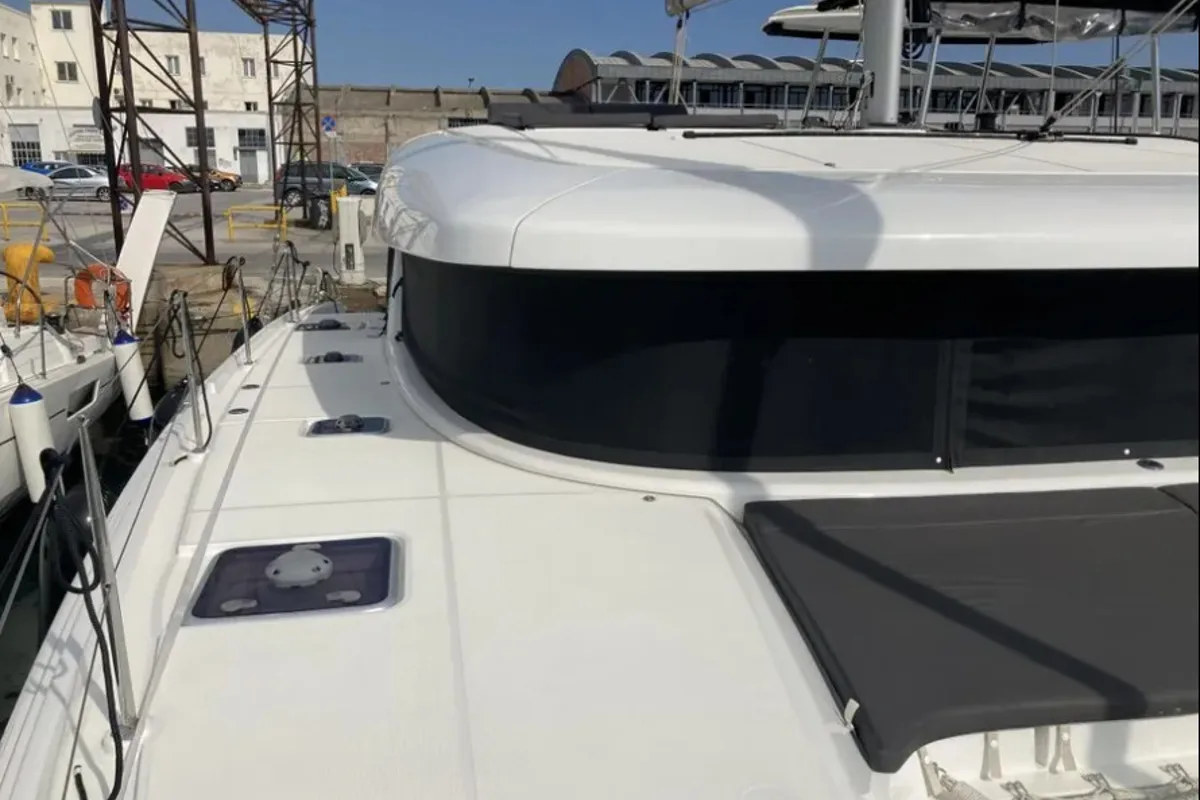 Deck of AF-LAG42VOL, a Lagoon 42 catamaran at Volos Municipality, Greece
