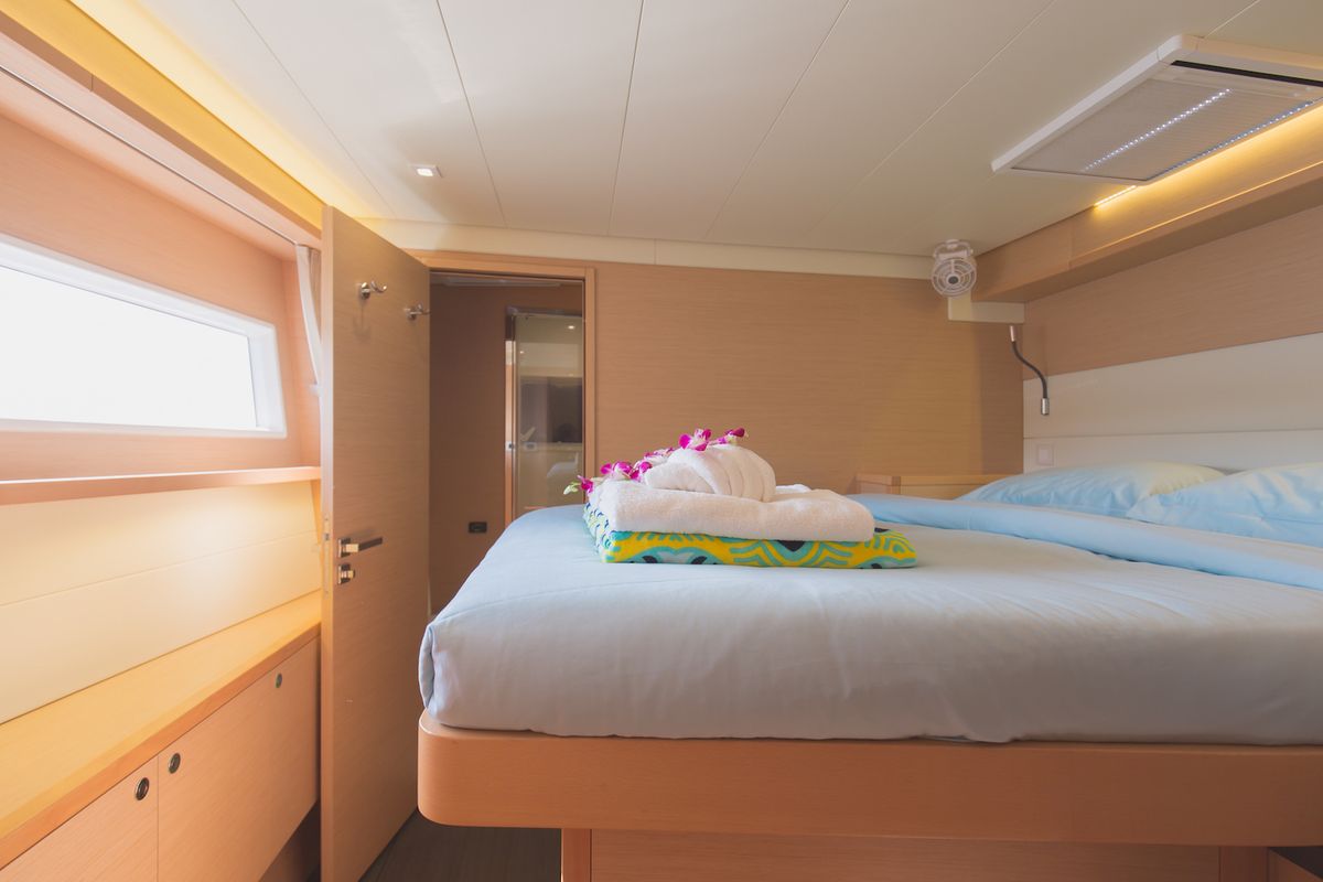 Cabin on Blue Moon, a Lagoon 52F catamaran at Pa Khlok, Thailand