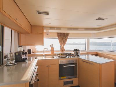 Galley of Blue Moon, a Lagoon 52F catamaran at Pa Khlok, Thailand