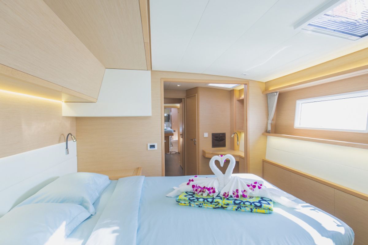 Cabin on Blue Moon, a Lagoon 52F catamaran at Pa Khlok, Thailand