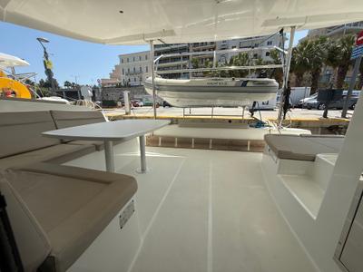 Deck of Tiamo IV, a Lagoon 42 catamaran at Municipal Unit of Lefkada, Greece