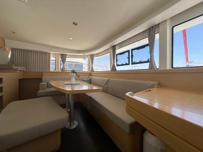 Salon of Tiamo IV, a Lagoon 42 catamaran at Municipal Unit of Lefkada, Greece