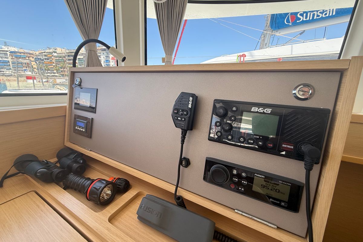 Cockpit of Tiamo IV, a Lagoon 42 catamaran at Municipal Unit of Lefkada, Greece