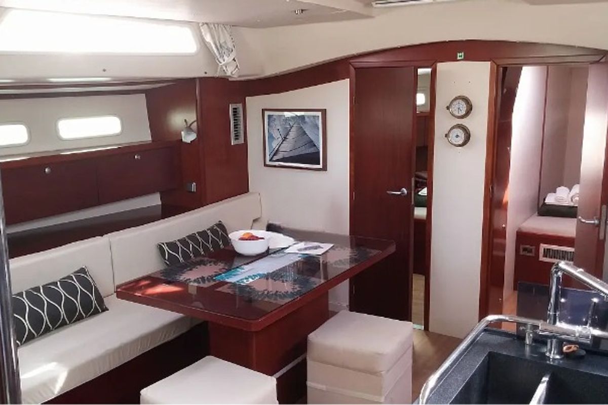 Salon of Apollonis, a Hanse Yachts Hanse 540e sailboat at Salamina Municipal Unit, Greece