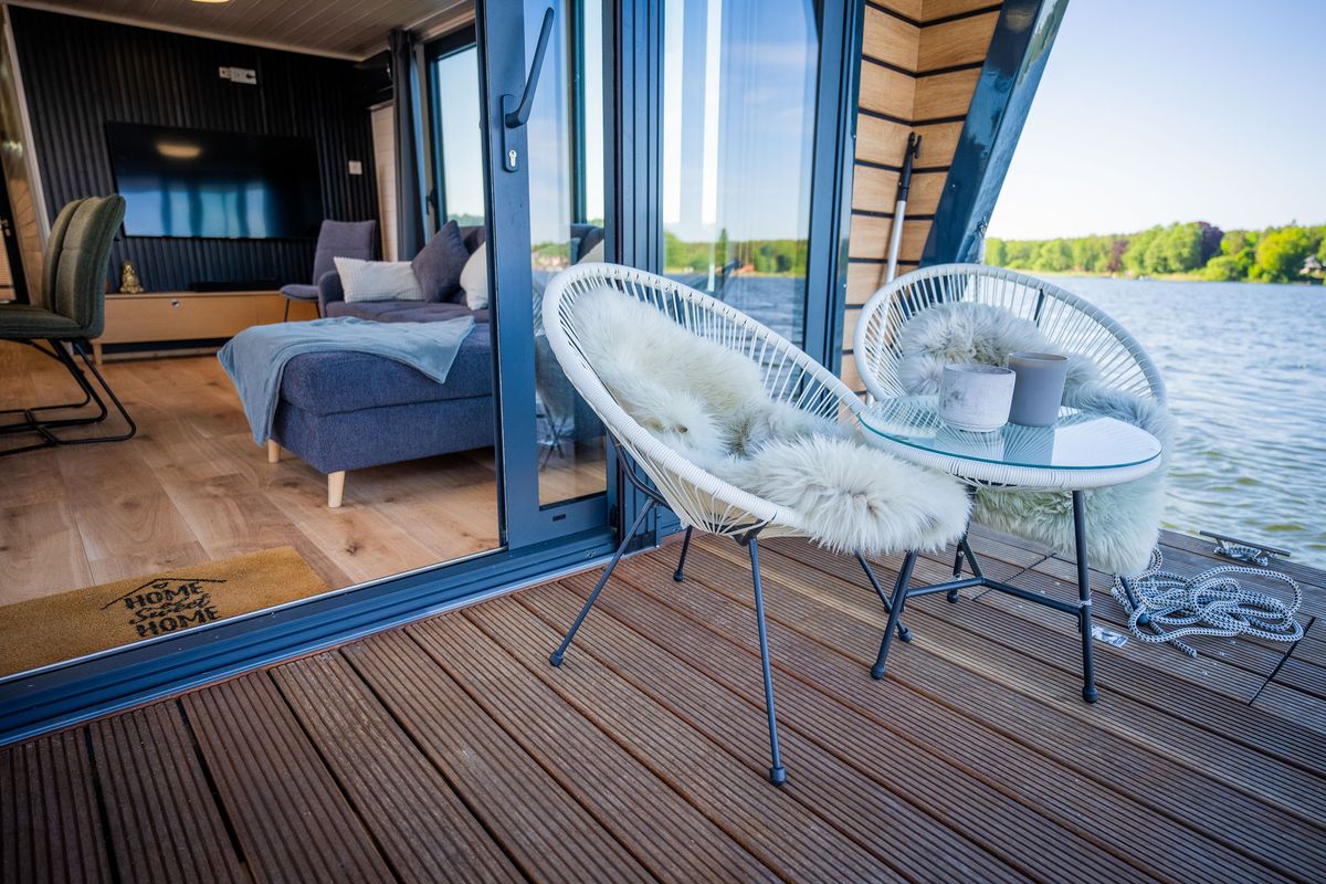 Deck of Brino, a Woma D13 motorboat at Fürstenberg/Havel, Germany