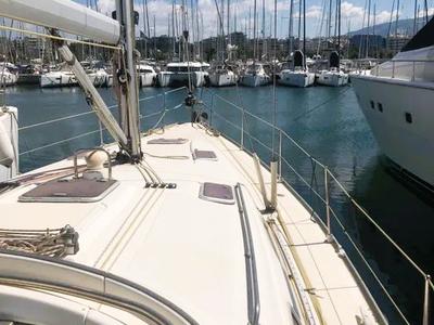 Deck of Aqua Dream, a Bavaria 43 Cruiser sailboat at Athens, Greece