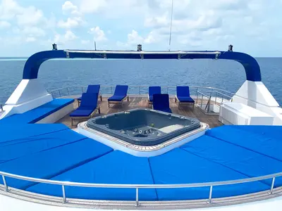 Deck of Honors Legacy, a Gulet Motoryacht yacht at Malé, Maldives