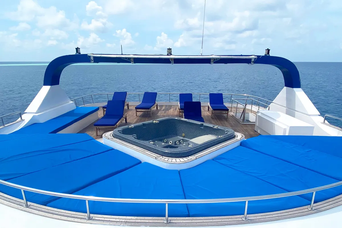 Deck of Honors Legacy, a Gulet Motoryacht yacht at Malé, Maldives