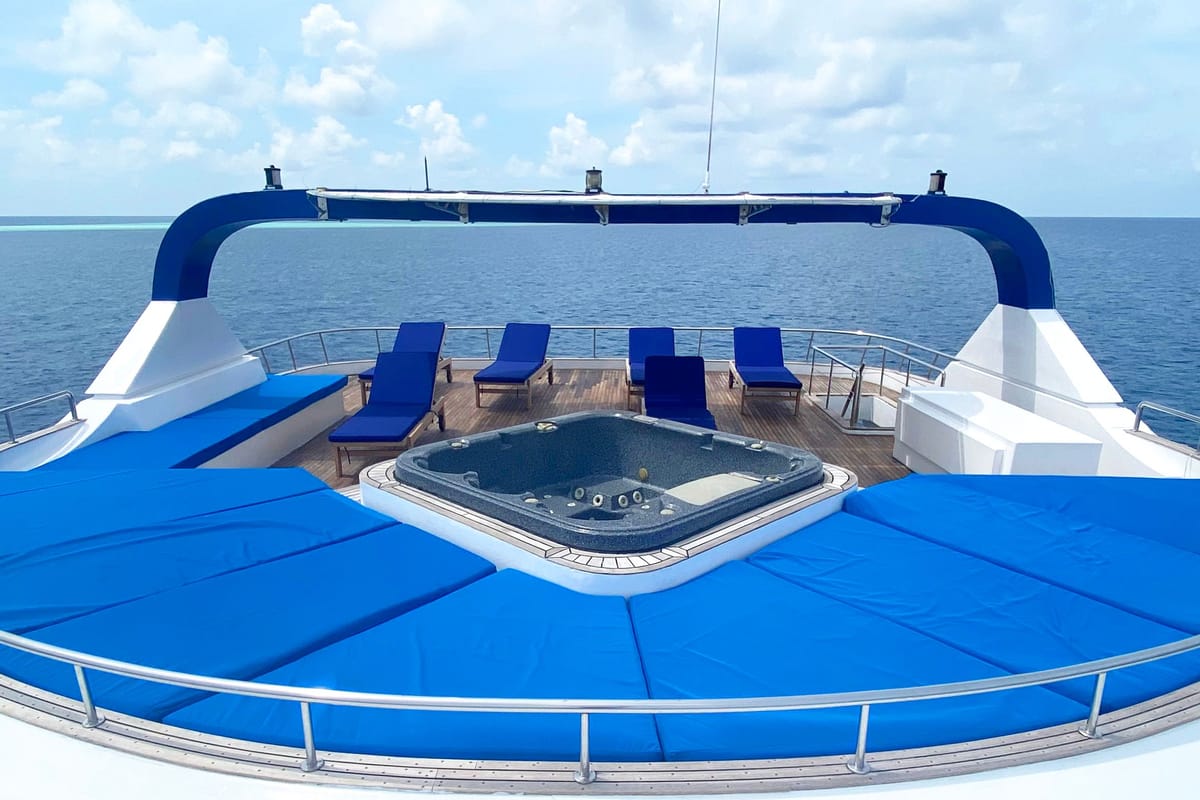 Deck of Honors Legacy, a Gulet Motoryacht yacht at Malé, Maldives