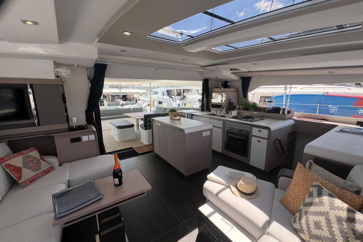 Galley of Cosmos, a Fountaine Pajot Aura 51 catamaran at Seget Donji, Croatia