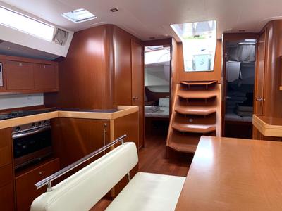 Salon of Alisa, a Beneteau Oceanis 48 sailboat at Athens, Greece