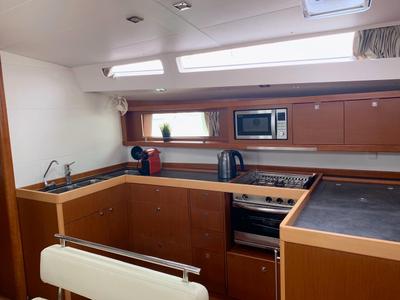 Galley of Alisa, a Beneteau Oceanis 48 sailboat at Athens, Greece