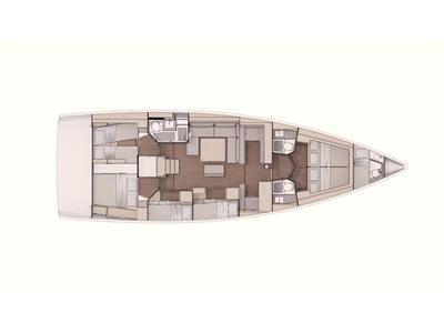 Floor plan of Agnese - Water maker, Solar Panel, a Dufour 530 sailboat at Puntone di Scarlino, Italy