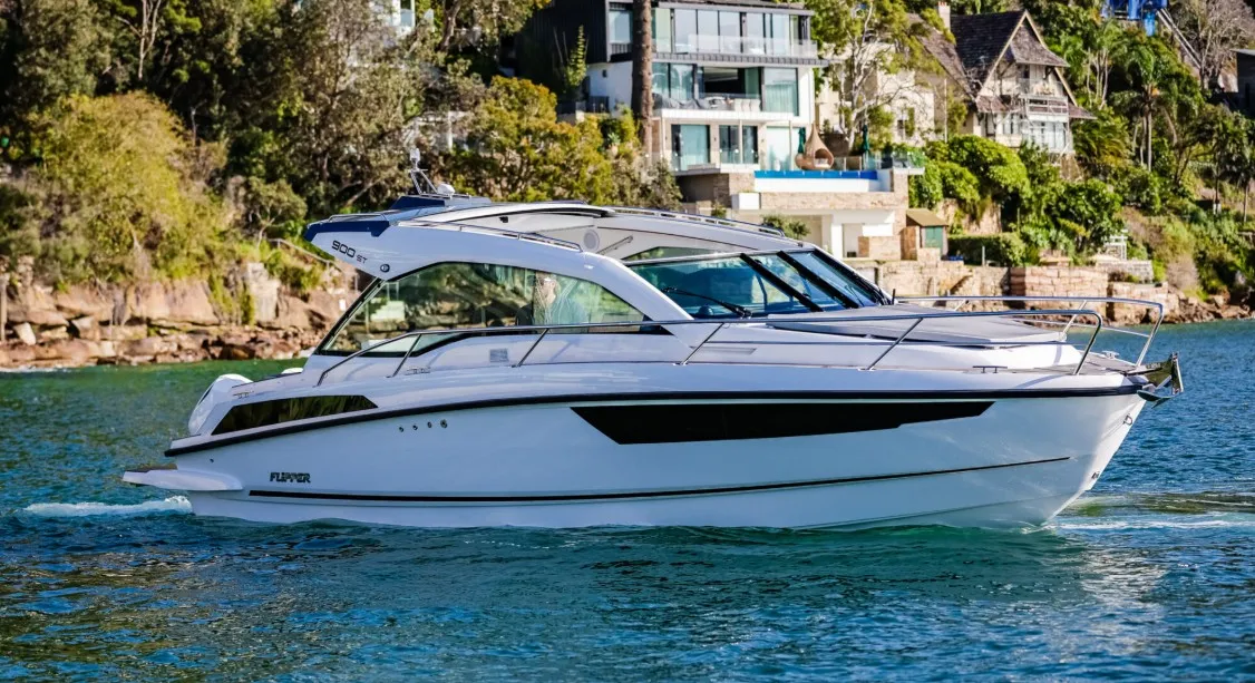 Exterior view of Moncia, a Nimbus Flipper 900 ST yacht at Općina Sukošan, Croatia