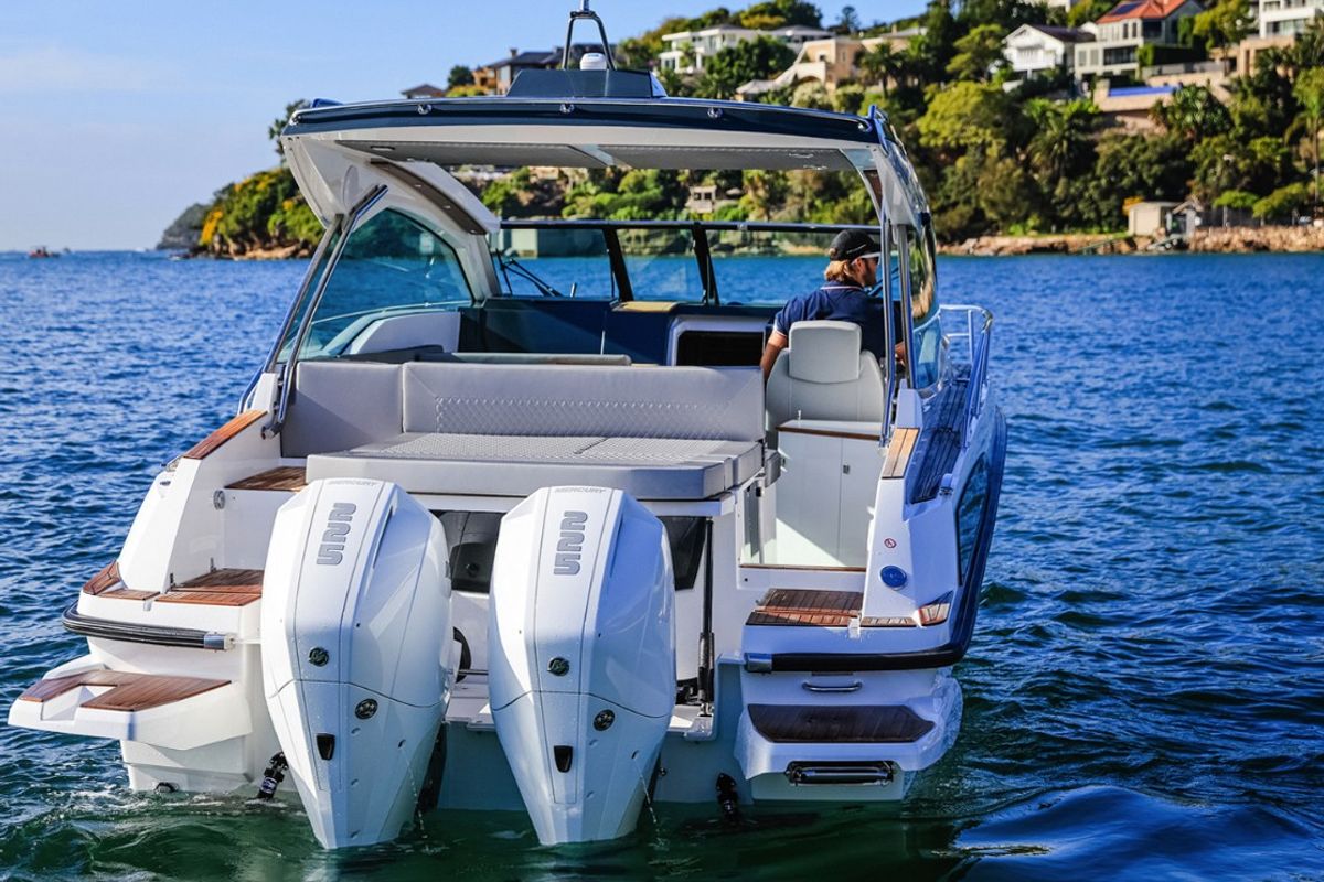 Exterior view of Moncia, a Nimbus Flipper 900 ST yacht at Općina Sukošan, Croatia