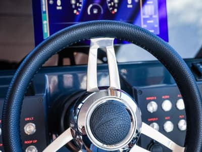 Cockpit of Moncia, a Nimbus Flipper 900 ST yacht at Općina Sukošan, Croatia