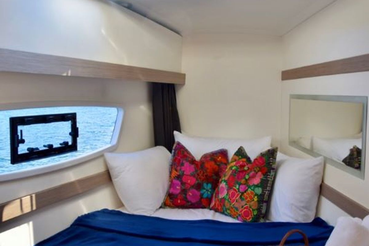 Cabin on Firefly, a Fountaine Pajot Isla 40 catamaran at Road Town, British Virgin Islands