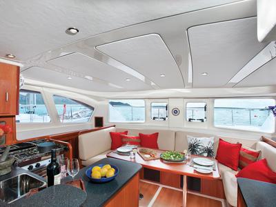 Galley of Moana, a Leopard 39 catamaran at Mai Khao, Thailand