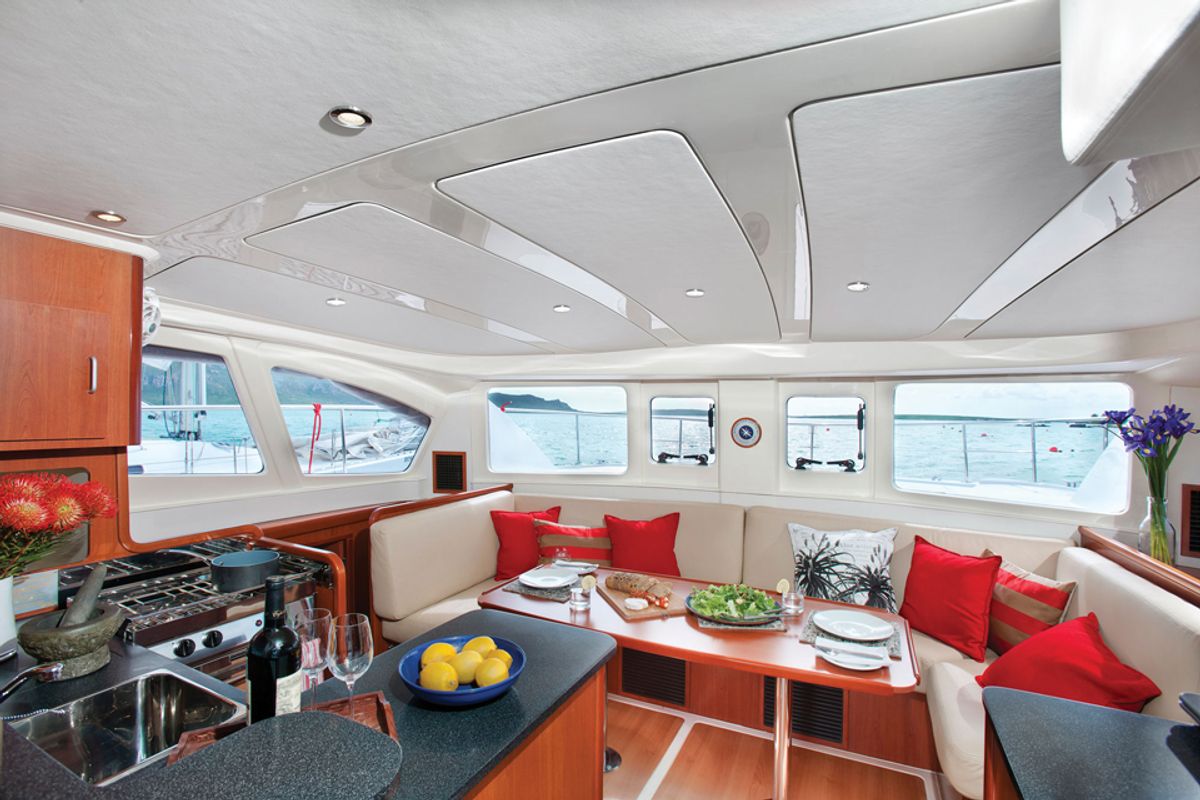 Galley of Moana, a Leopard 39 catamaran at Mai Khao, Thailand