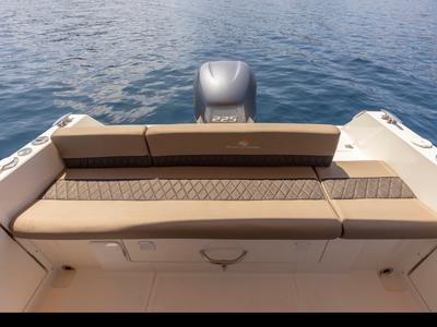 Deck of 275322ML, a Atlantic Marine Sun Cruiser 690 motorboat at Mali Lošinj, Croatia