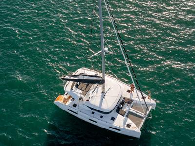Salon of HERMES, a Lagoon 46 catamaran at Athens, Greece