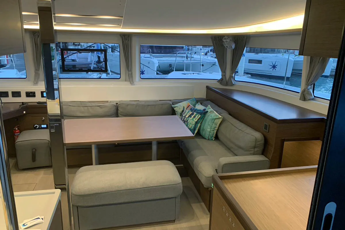 Salon of Mateta, a Lagoon 46 catamaran at Seychelles, Eden Island Marina, Seychelles