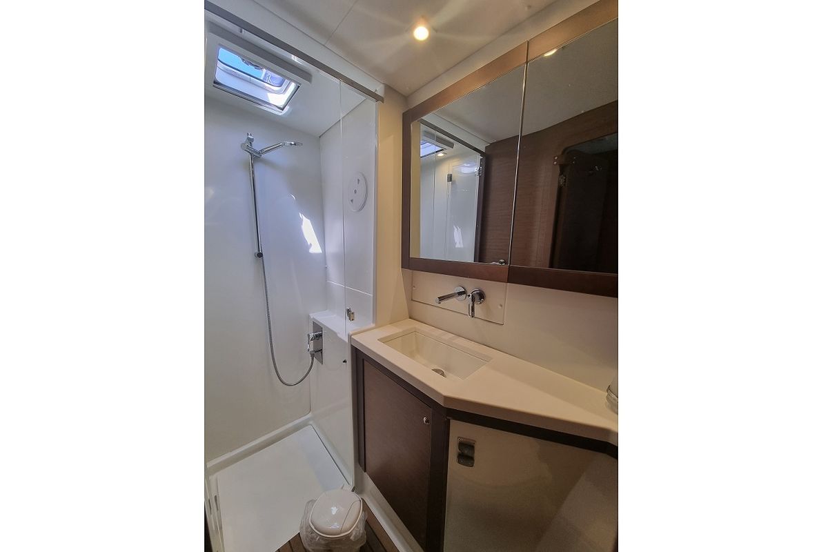 Head on SoulMate, a Lagoon 450 F catamaran at Lavreotiki Municipal Unit, Greece