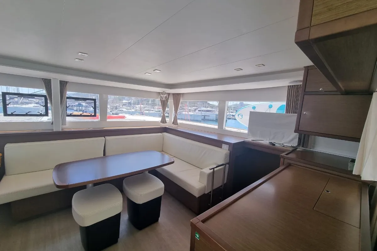 SoulMate, a Lagoon 450 F catamaran at Lavreotiki Municipal Unit, Greece