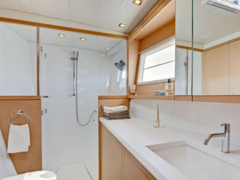SoulMate, a Lagoon 450 F catamaran at Lavreotiki Municipal Unit, Greece