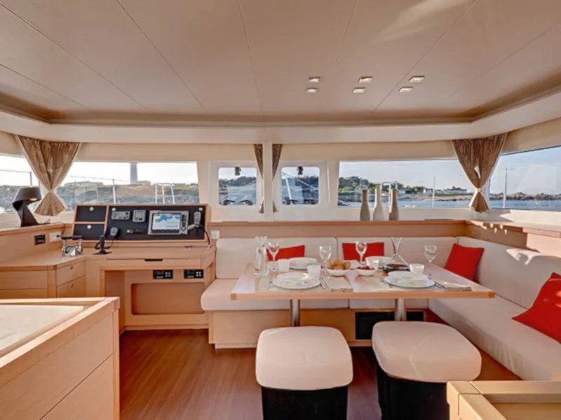 SoulMate, a Lagoon 450 F catamaran at Lavreotiki Municipal Unit, Greece
