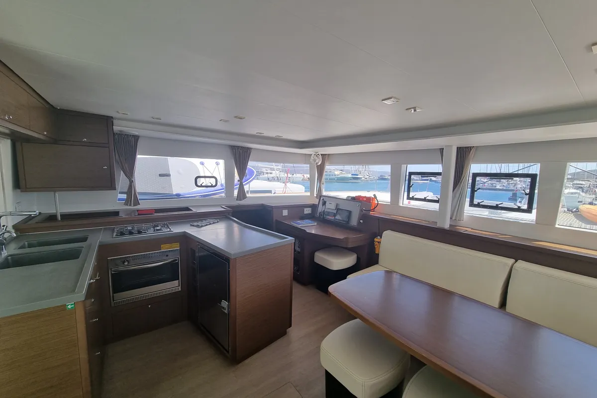 SoulMate, a Lagoon 450 F catamaran at Lavreotiki Municipal Unit, Greece