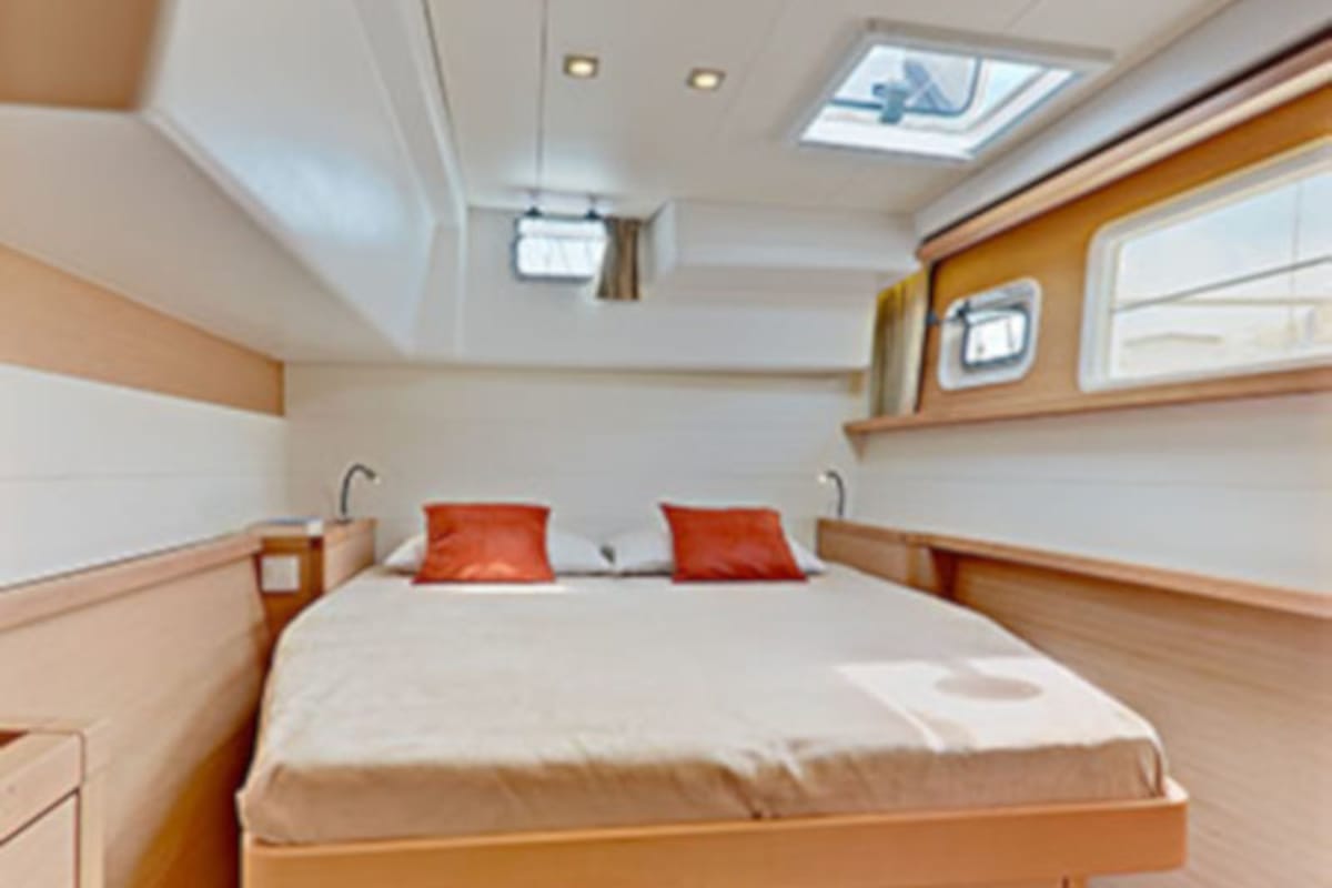 SoulMate, a Lagoon 450 F catamaran at Lavreotiki Municipal Unit, Greece