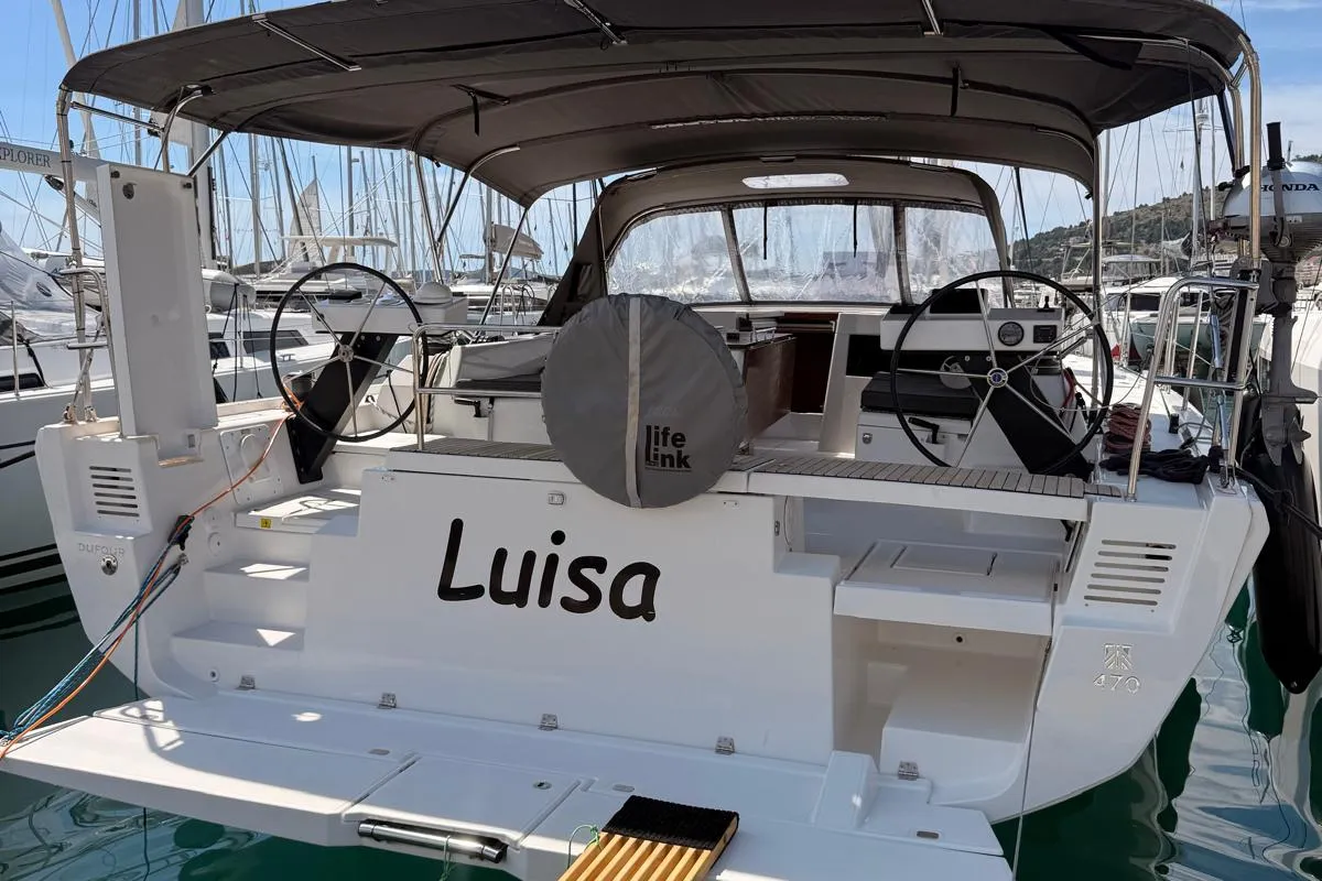 Luisa, a Dufour 470 sailboat at Seget Donji, Croatia