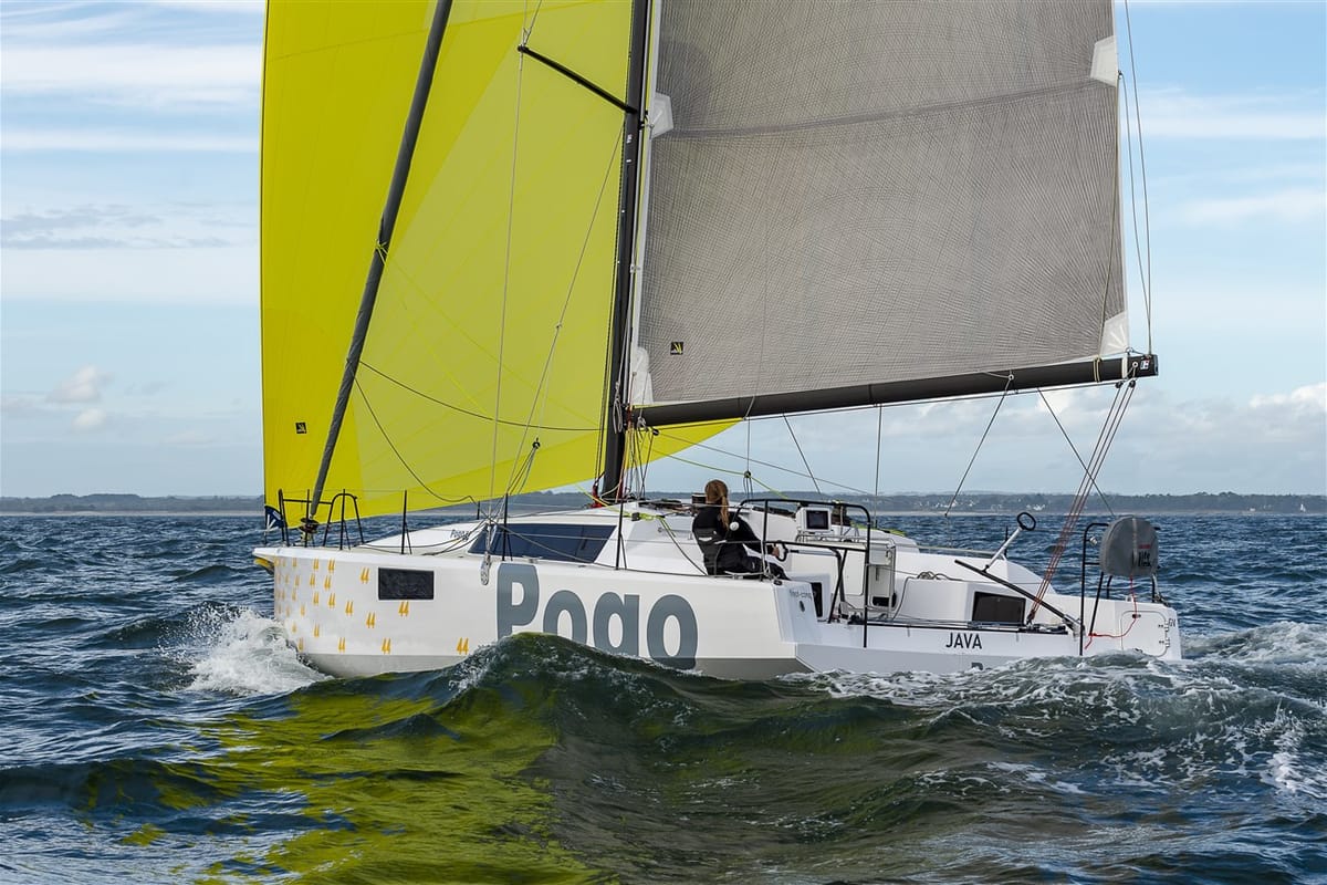 Exterior view of TOSTAKY, a Pogo Structures Pogo 44 sailboat at Alameda, United States