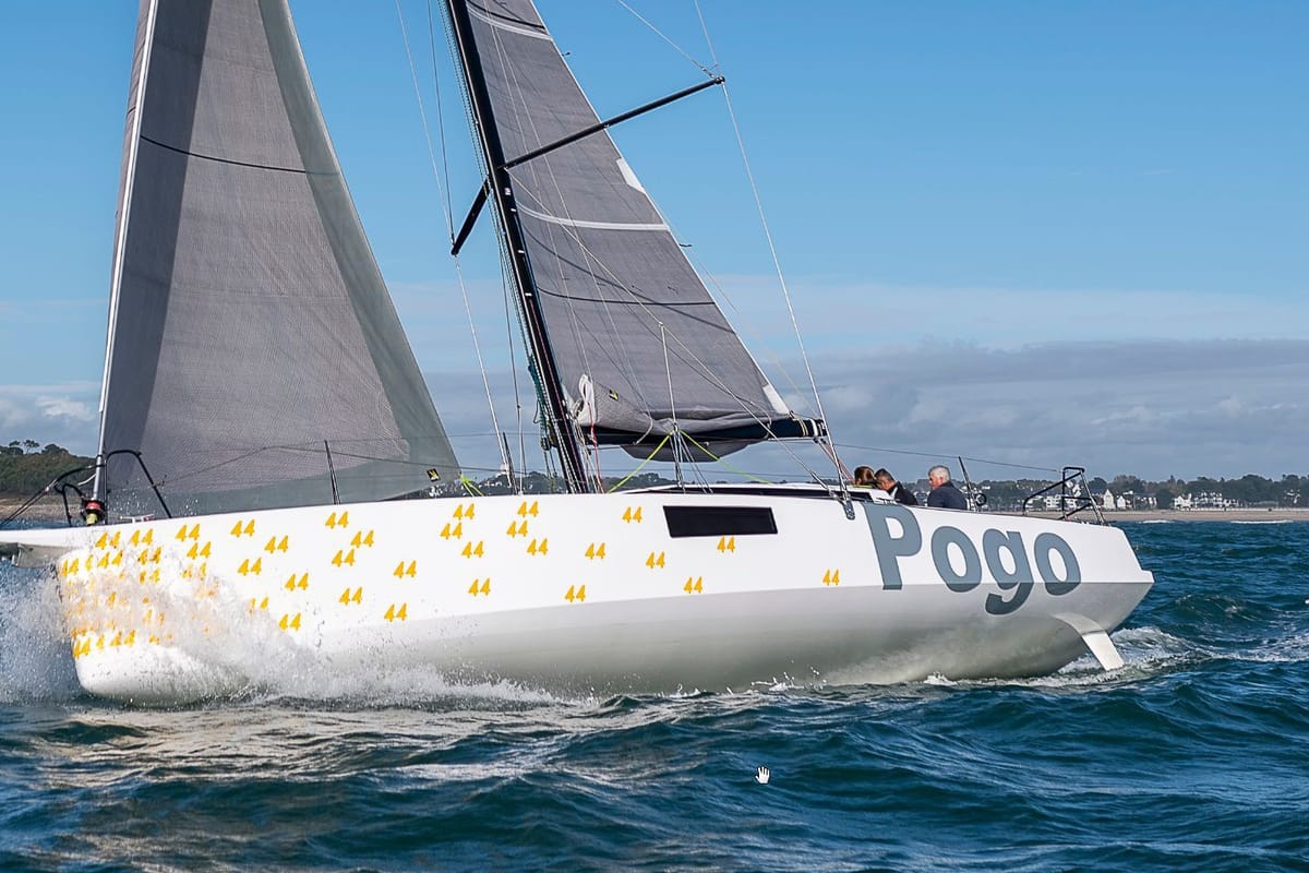 Exterior view of TOSTAKY, a Pogo Structures Pogo 44 sailboat at Alameda, United States