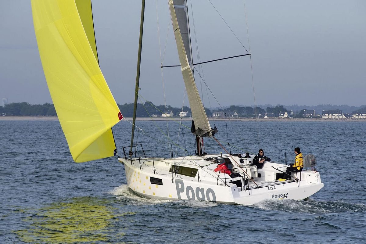 Exterior view of TOSTAKY, a Pogo Structures Pogo 44 sailboat at Alameda, United States